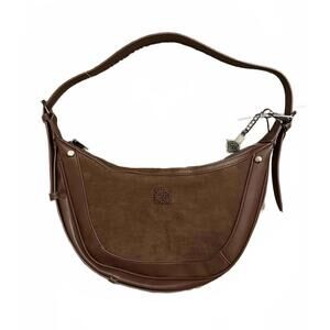 NEW Steve Madden Shoulder Bag Brown Coffee Hobo Purse Inside Pockets Faux Suede
